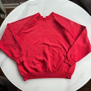 Vintage 1990s Fruit Of The loom Blank Red Crewneck
